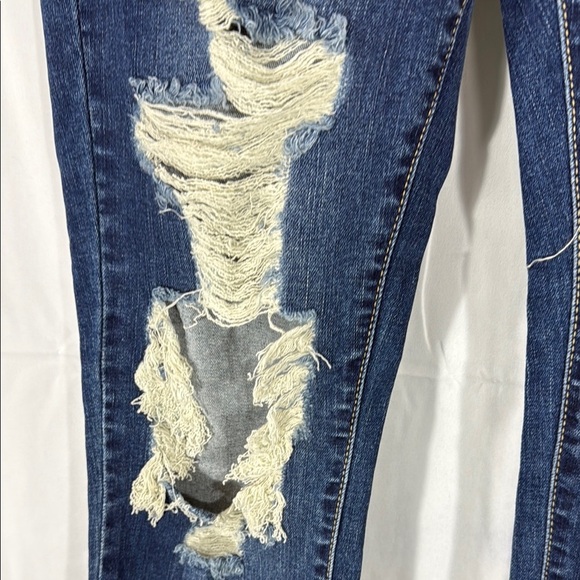 Cello Women's Distressed Blue Jeans - Picture 5 of 9